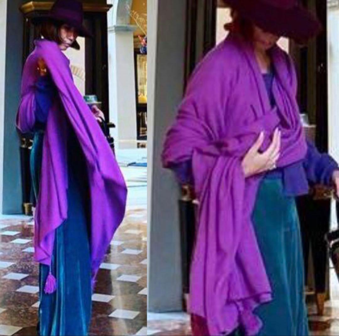 極暖 MYLAN カシミヤ100%大盤ストール 希少色ベージュ トロけるカシミヤ