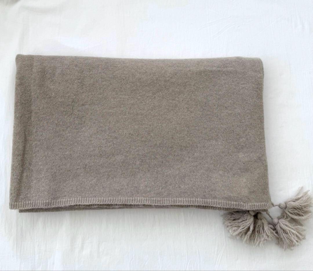 極暖 MYLAN カシミヤ100%大盤ストール 希少色ベージュ トロけるカシミヤ