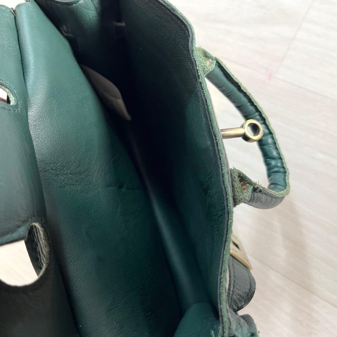 【美品】あちゃちゃむ ムチャチャ　うさ耳 ショルダーバッグ　2WAY　レザー　緑