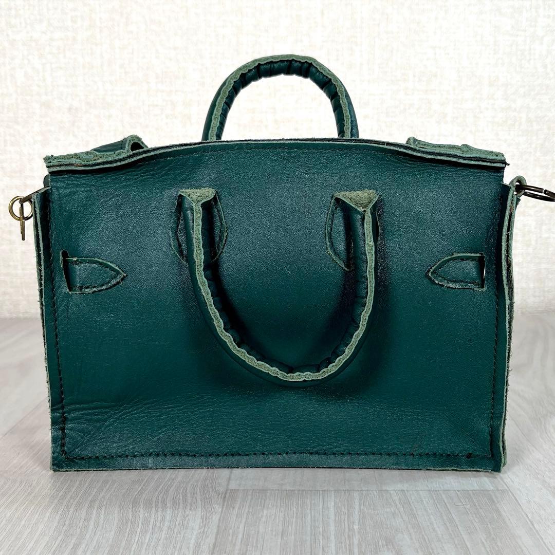 【美品】あちゃちゃむ ムチャチャ　うさ耳 ショルダーバッグ　2WAY　レザー　緑