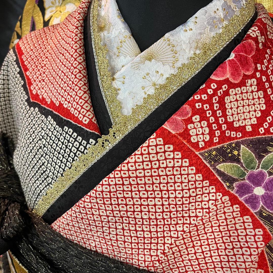 ■総絞り■熨斗文様■正絹振袖フルセット■成人式振り袖■振袖一式