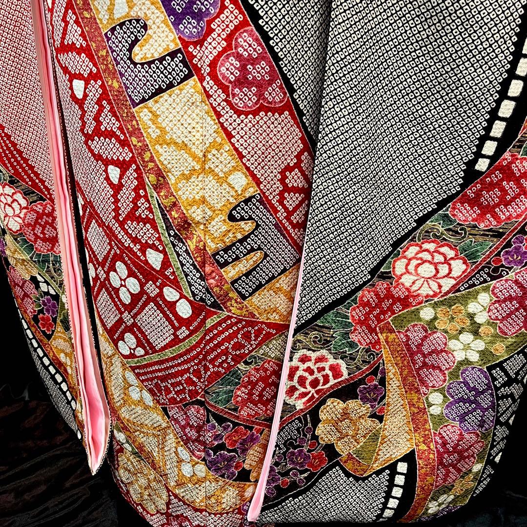 ■総絞り■熨斗文様■正絹振袖フルセット■成人式振り袖■振袖一式