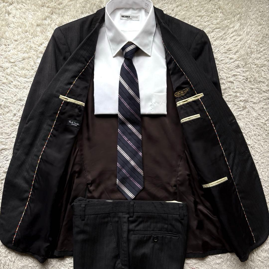 ★ロロピアーナ★ ポール スミス スーツ Super120's 日本製 黒 L