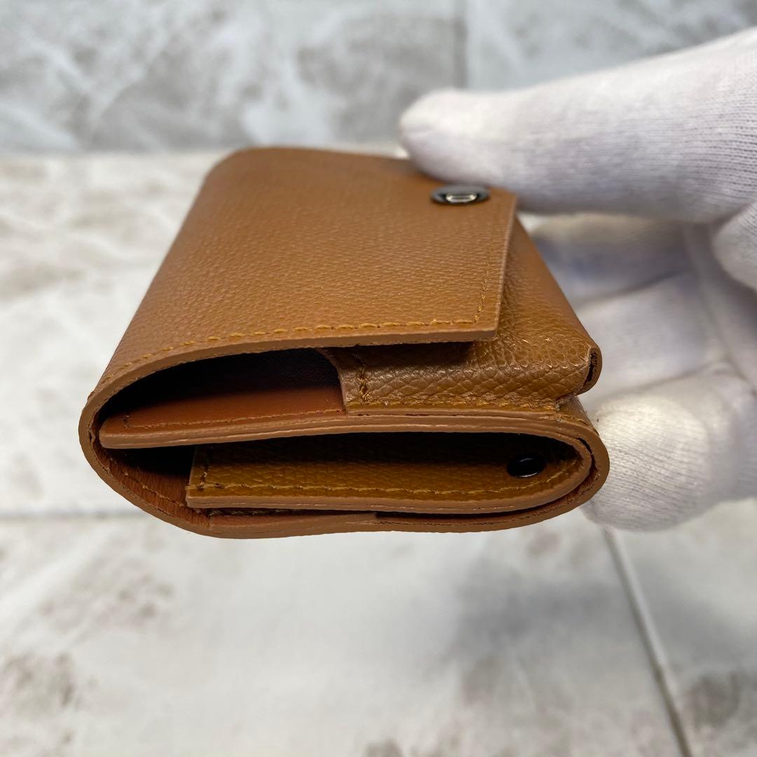 新品 abrAsus アブラサス 小さい財布 キャメル エンボス