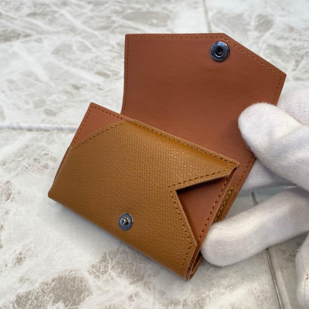 新品 abrAsus アブラサス 小さい財布 キャメル エンボス