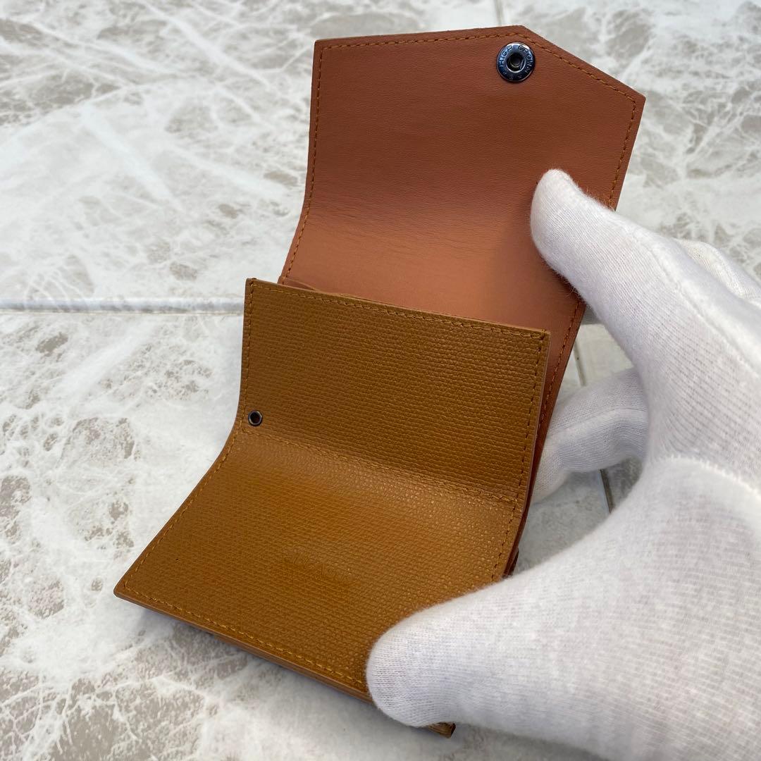 新品 abrAsus アブラサス 小さい財布 キャメル エンボス