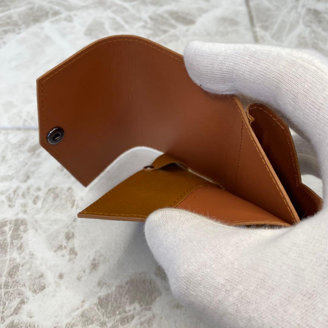 新品 abrAsus アブラサス 小さい財布 キャメル エンボス