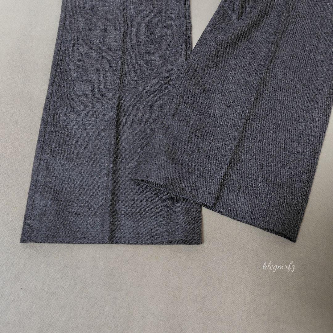 美品 AP STUDIO サキソニー ウール セミフレア パンツ 総ゴム