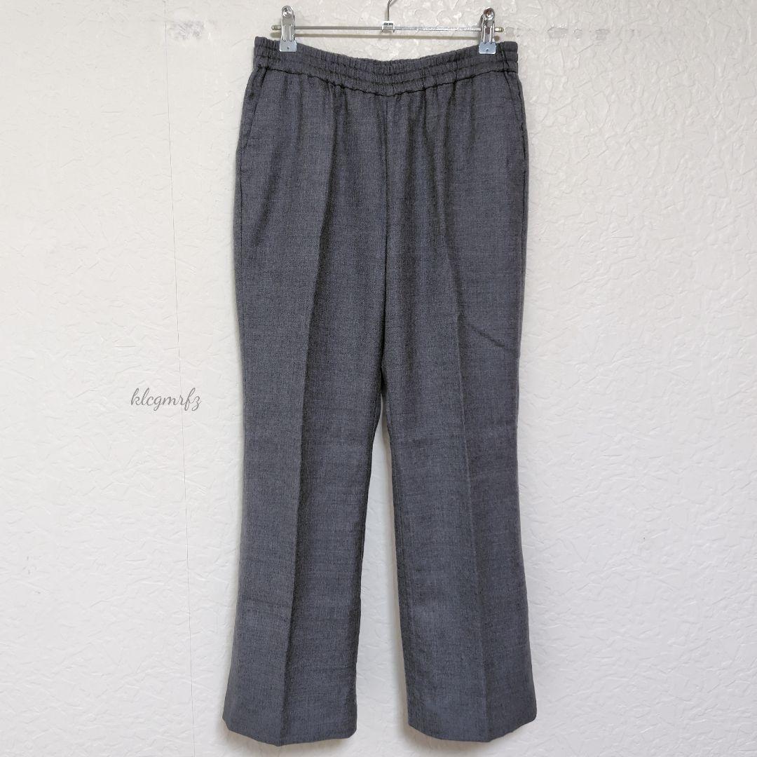 美品 AP STUDIO サキソニー ウール セミフレア パンツ 総ゴム