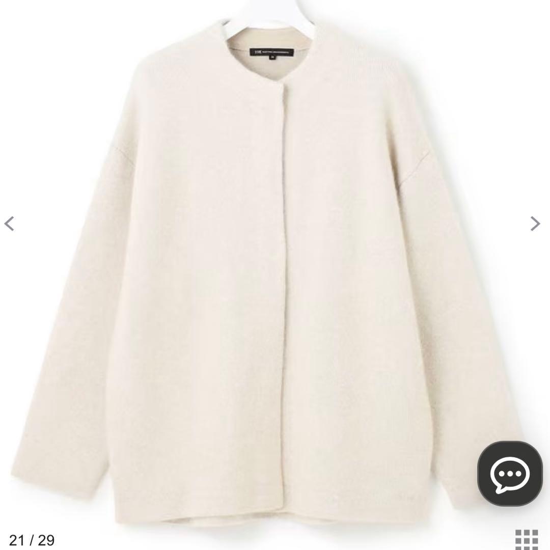 23区　【見上愛さん着用】ラクーンブレンドダブルフェイス ニット アウター　32