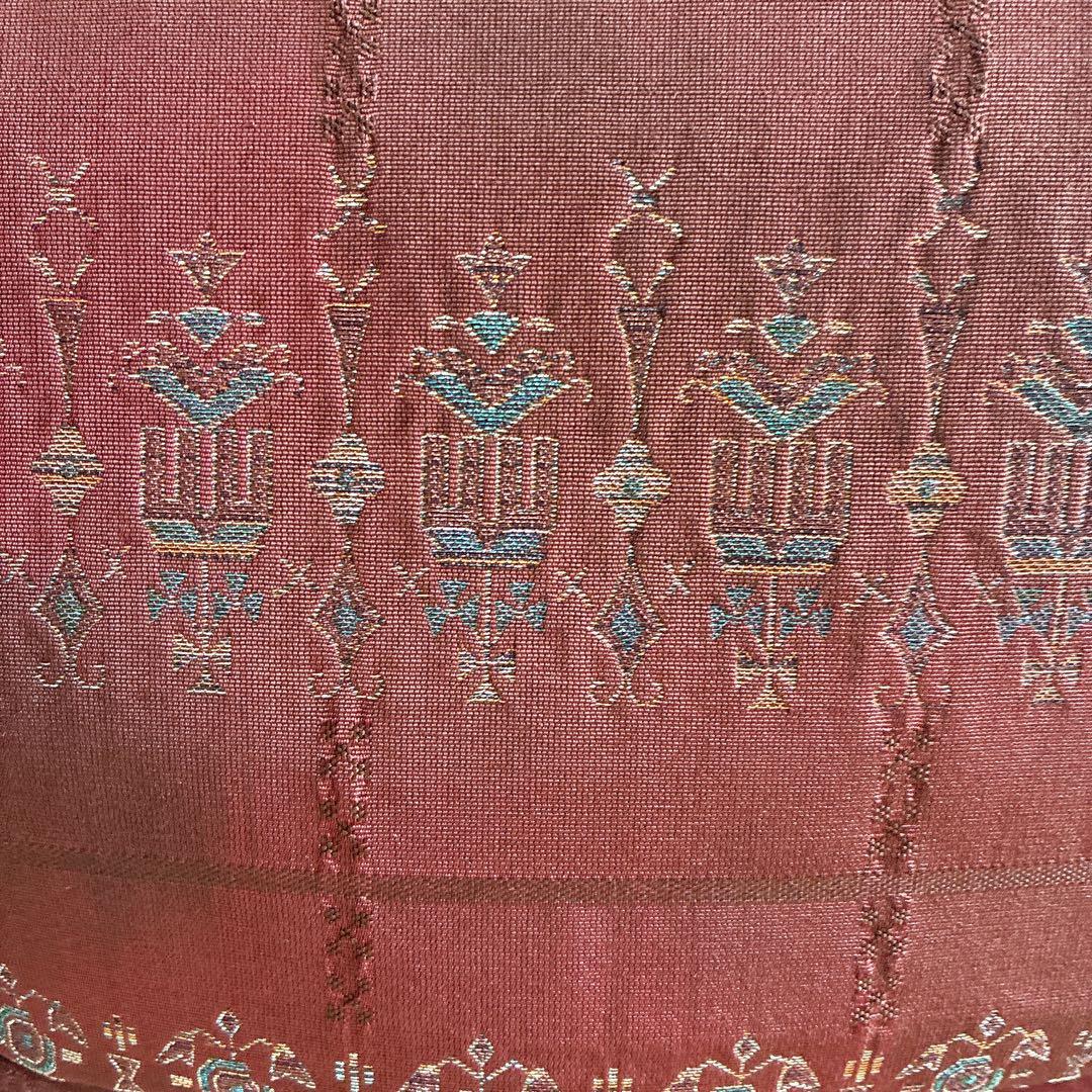 色無地　フルセット　着物　紬　正絹　しつけ糸付き　紫　G7