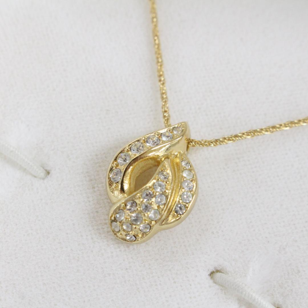 ▲美品 Dior ディオール ネックレス イヤリング セット ラインストーン
