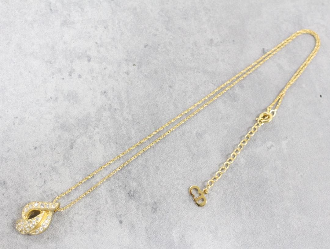 ▲美品 Dior ディオール ネックレス イヤリング セット ラインストーン