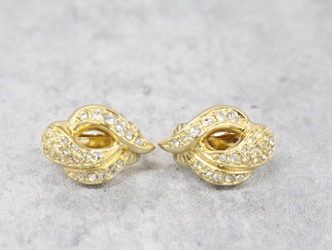 ▲美品 Dior ディオール ネックレス イヤリング セット ラインストーン