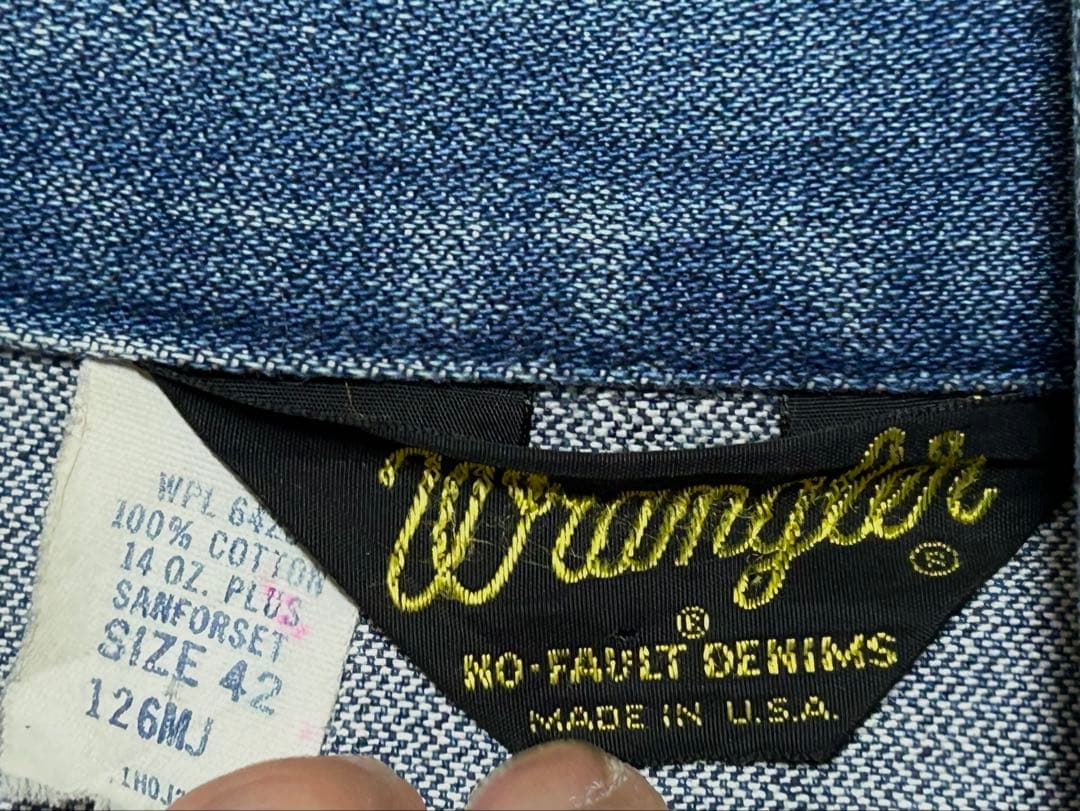 70s 80s Wrangler 126MJ デニムジャケット USA製 リアム