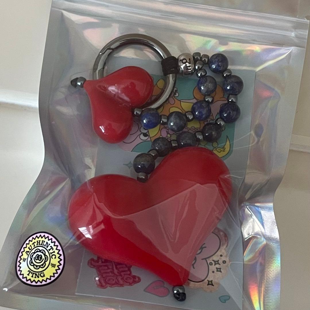 正規品 ストリングティング　バッグチャーム　ラピスラズリ　ハート