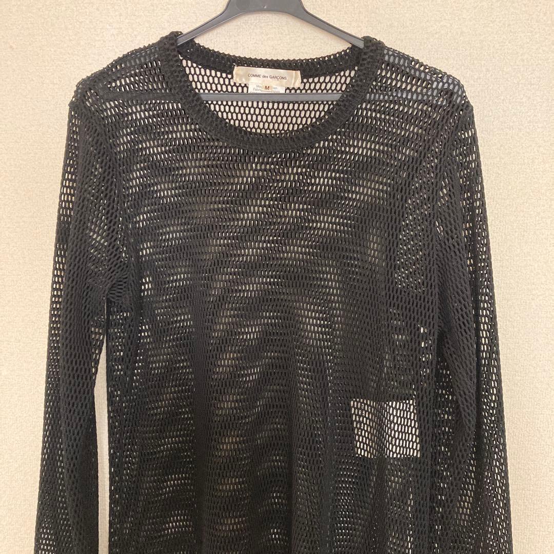 コムデギャルソン Mサイズ メッシュワンピース ロングワンピースブラック 黒
