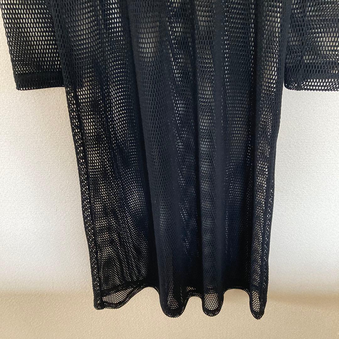 コムデギャルソン Mサイズ メッシュワンピース ロングワンピースブラック 黒