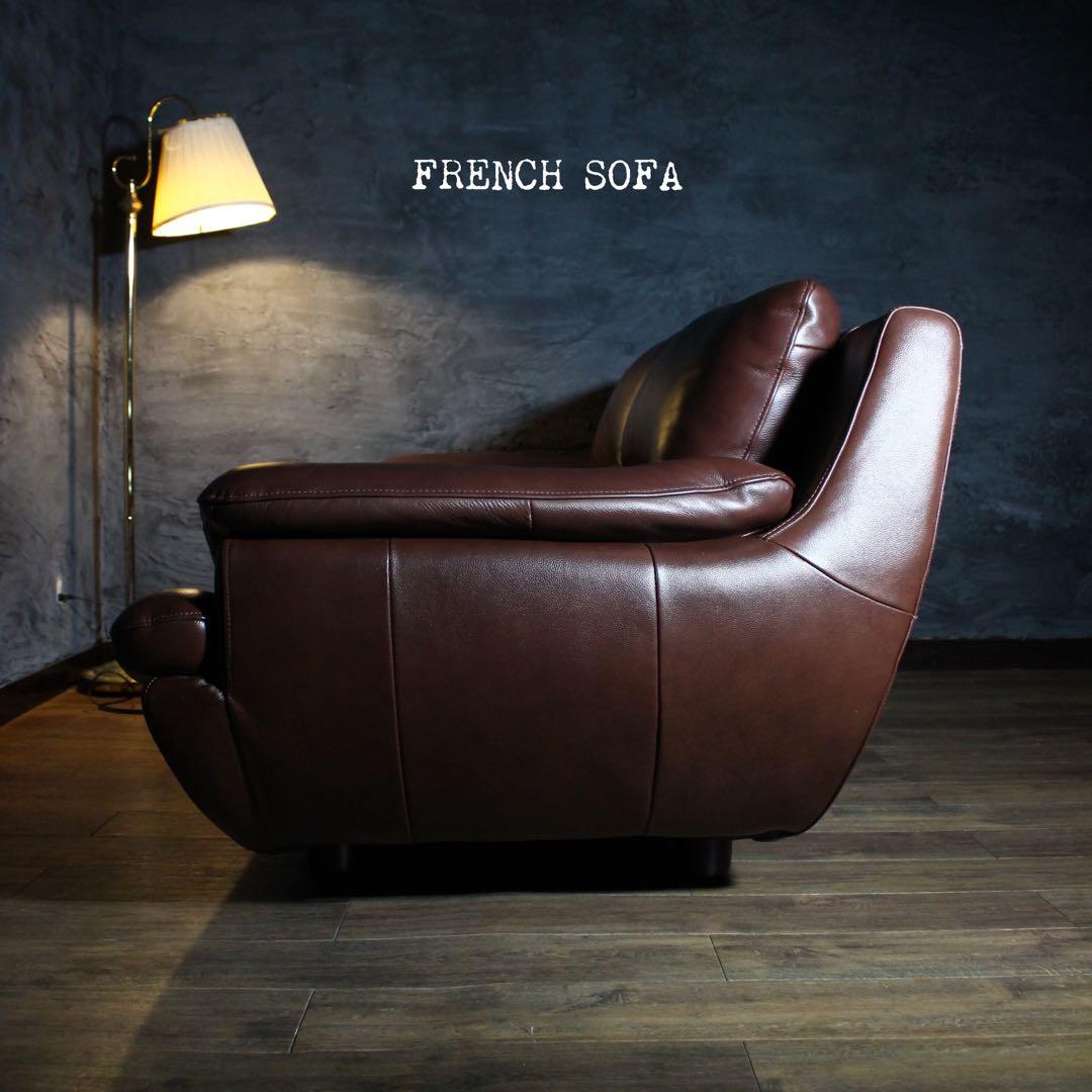 みなとフレンチソファ　本革　極上コレクターコンディション　ソファ