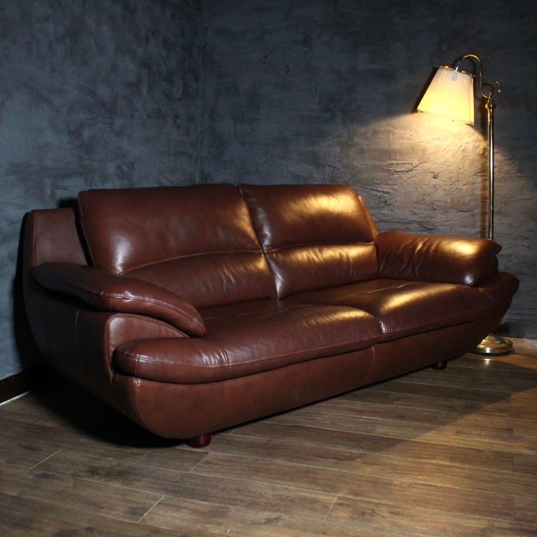 みなとフレンチソファ　本革　極上コレクターコンディション　ソファ