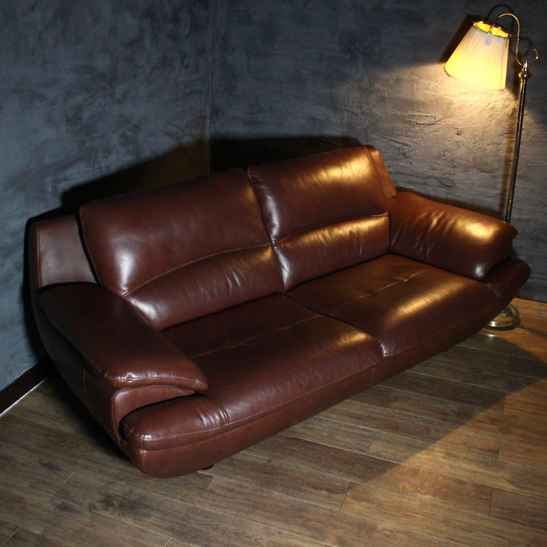 みなとフレンチソファ　本革　極上コレクターコンディション　ソファ