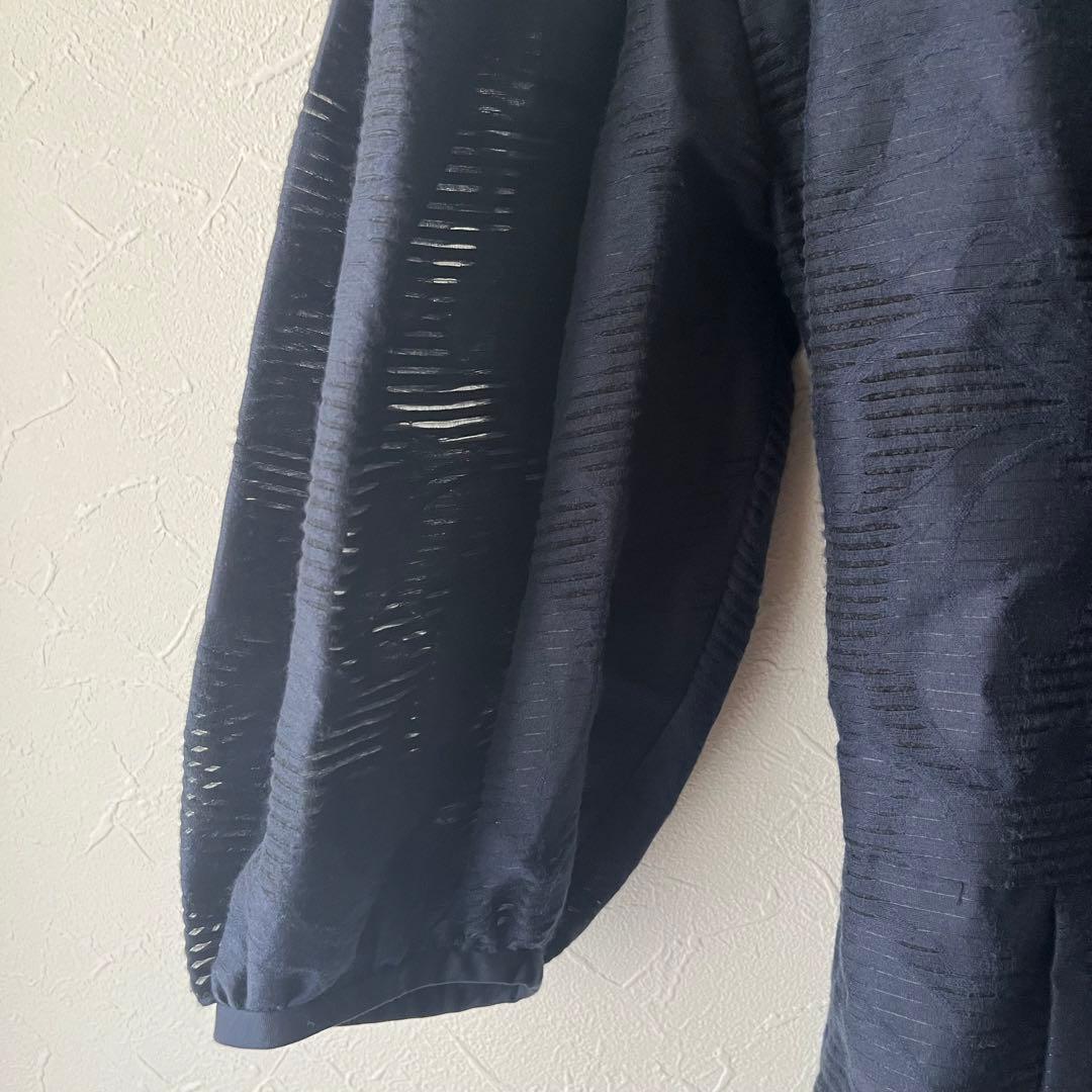 美品 ドゥロワー ネイビー エンダロイブ レース バルーンスリーブ ワンピース