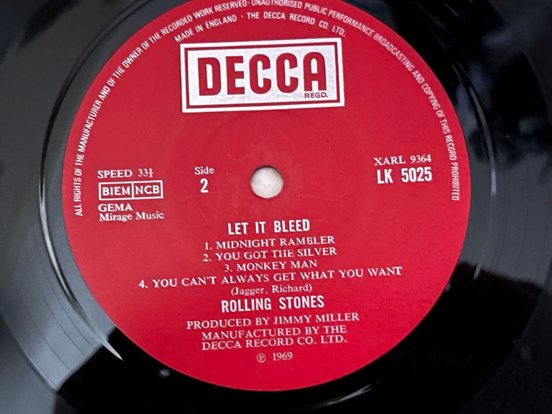 モノラルUK盤A2/B1 ROLLING STONES/LET IT BLEED