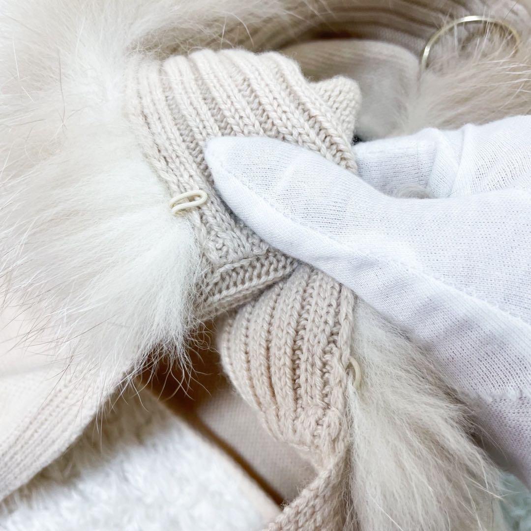 未使用級 FOXEY フォクシー フォックスファーカシミヤ 100% ストール