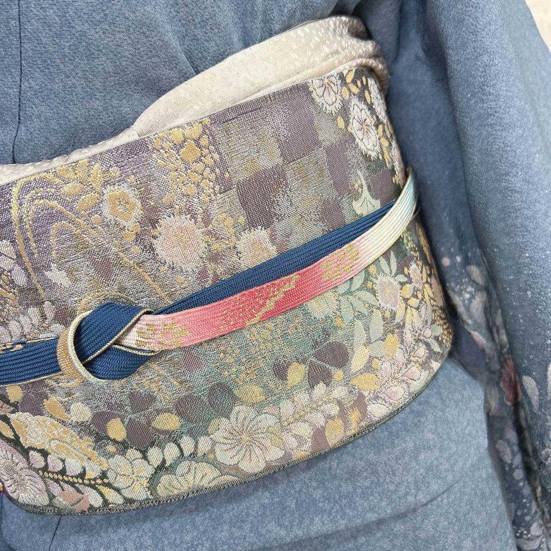 訪問着フルセット　辻ヶ花　着物　正絹　水色　華やか　可愛い　入学式　卒業式