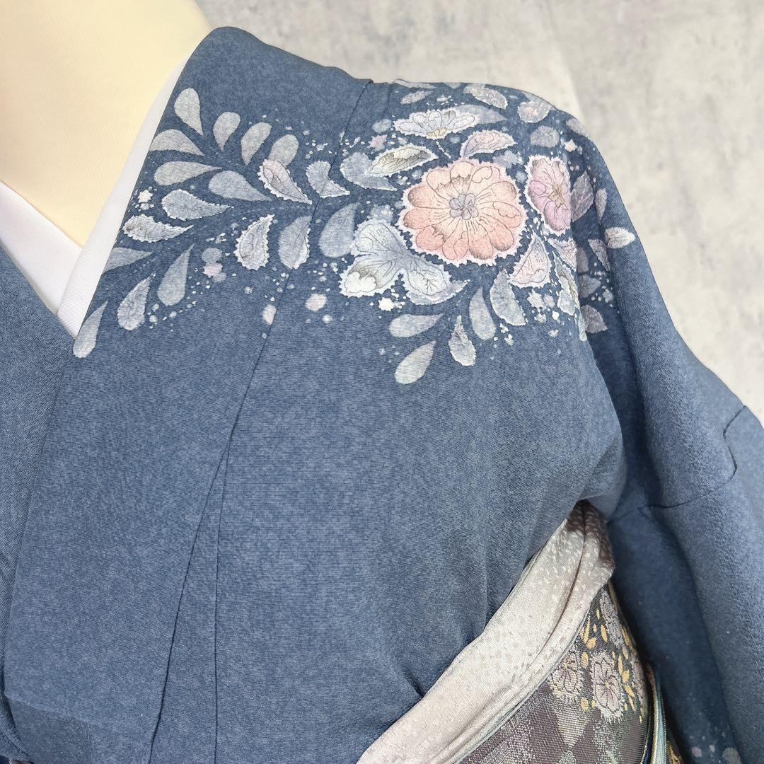 訪問着フルセット　辻ヶ花　着物　正絹　水色　華やか　可愛い　入学式　卒業式