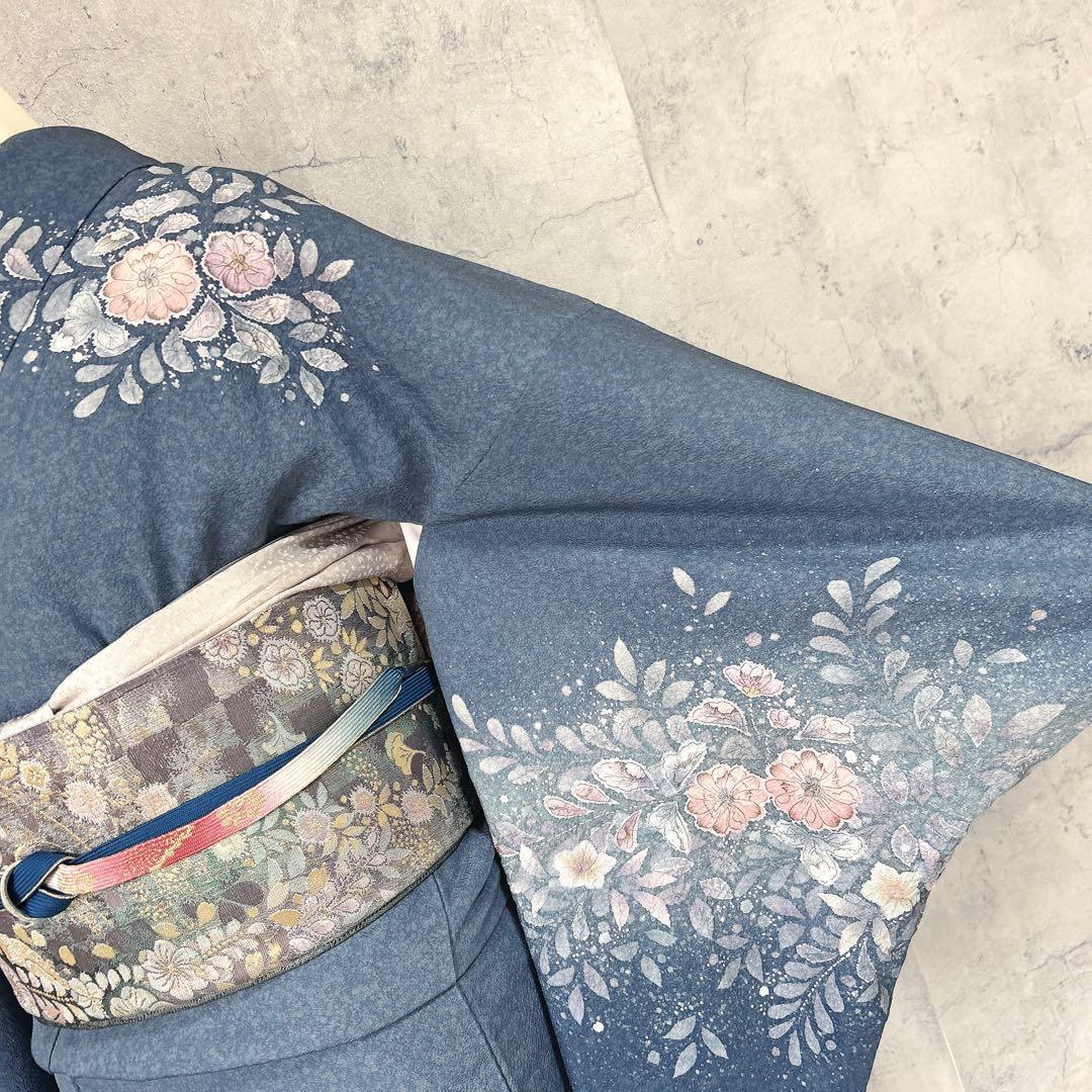 訪問着フルセット　辻ヶ花　着物　正絹　水色　華やか　可愛い　入学式　卒業式