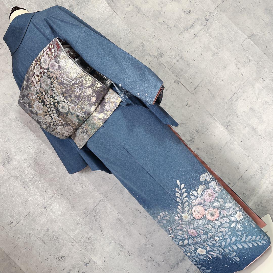 訪問着フルセット　辻ヶ花　着物　正絹　水色　華やか　可愛い　入学式　卒業式