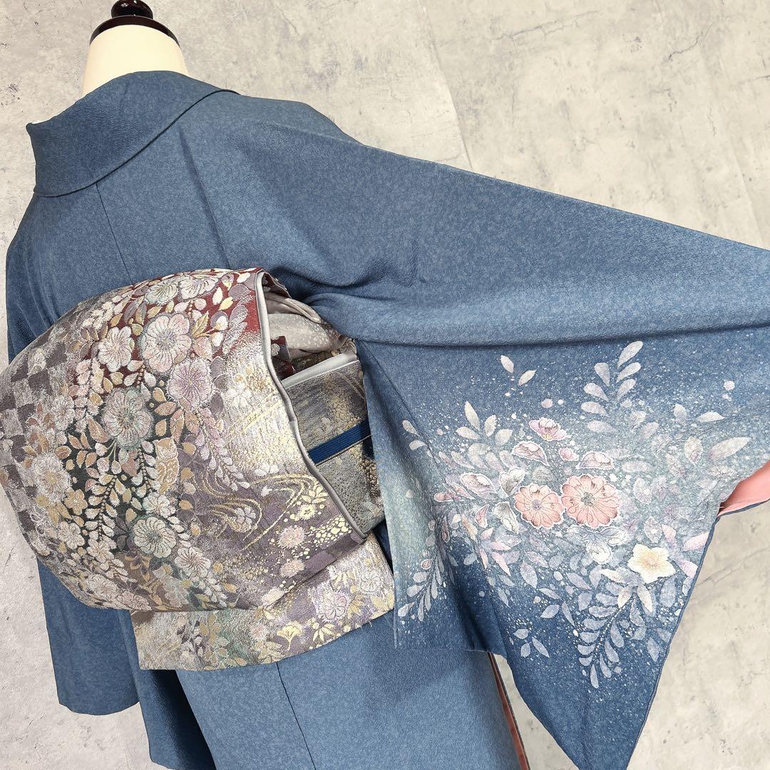 訪問着フルセット　辻ヶ花　着物　正絹　水色　華やか　可愛い　入学式　卒業式