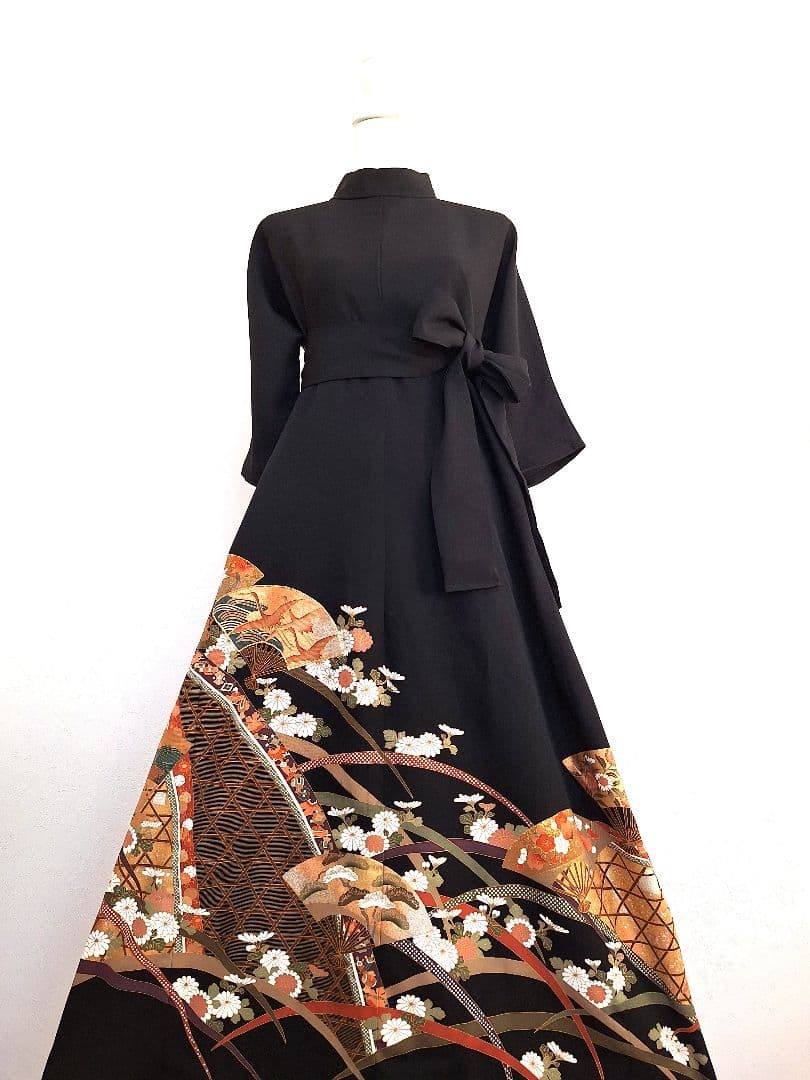 着物リメイクワンピース3630