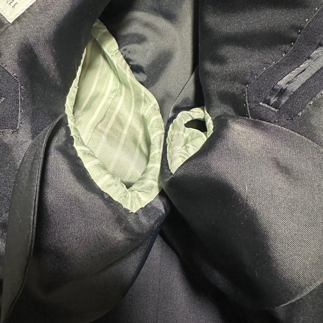 未使用級美品　バーニーズニューヨーク　ネイビースーツ　紺　ウール100% 46