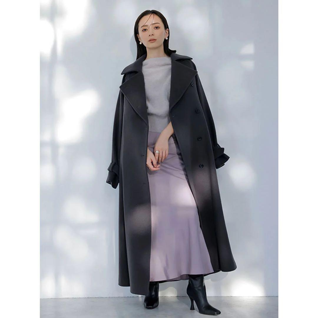 anuans アニュアンス ウールトレンチコート チャコールグレー 23aw