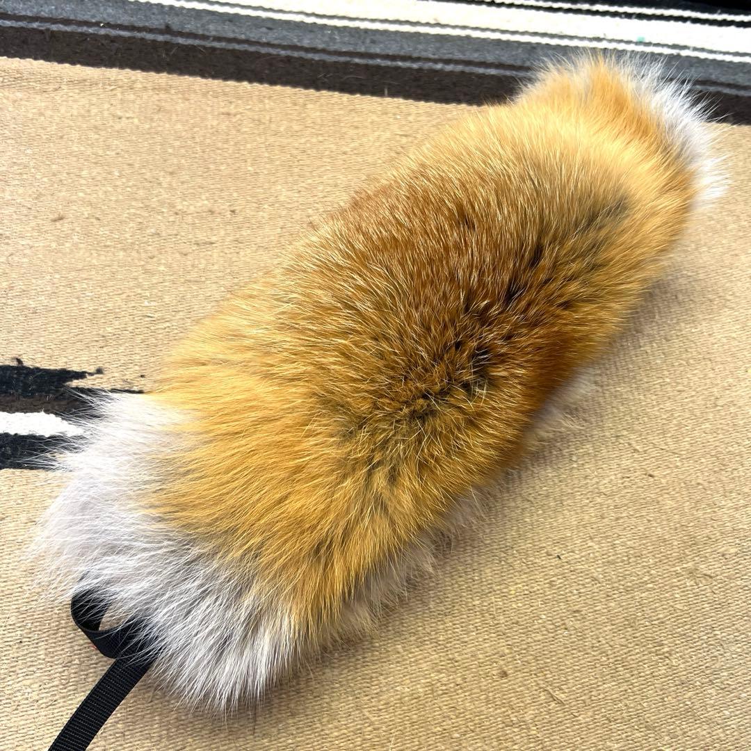 【裏地付】レッドフォックス 登山　赤狐毛皮敷物　尻あて　キャンプ　スキー　マタギ