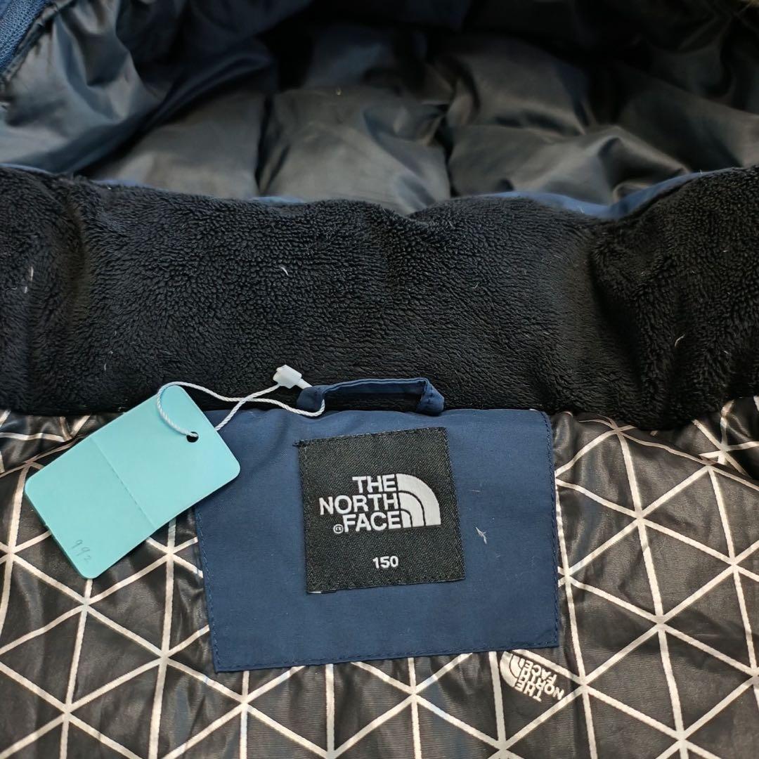 美品　ノースフェイス　ファー　ロング　ダウンジャケット　キッズ150 ネイビー