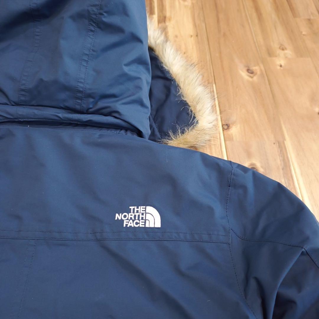 美品　ノースフェイス　ファー　ロング　ダウンジャケット　キッズ150 ネイビー