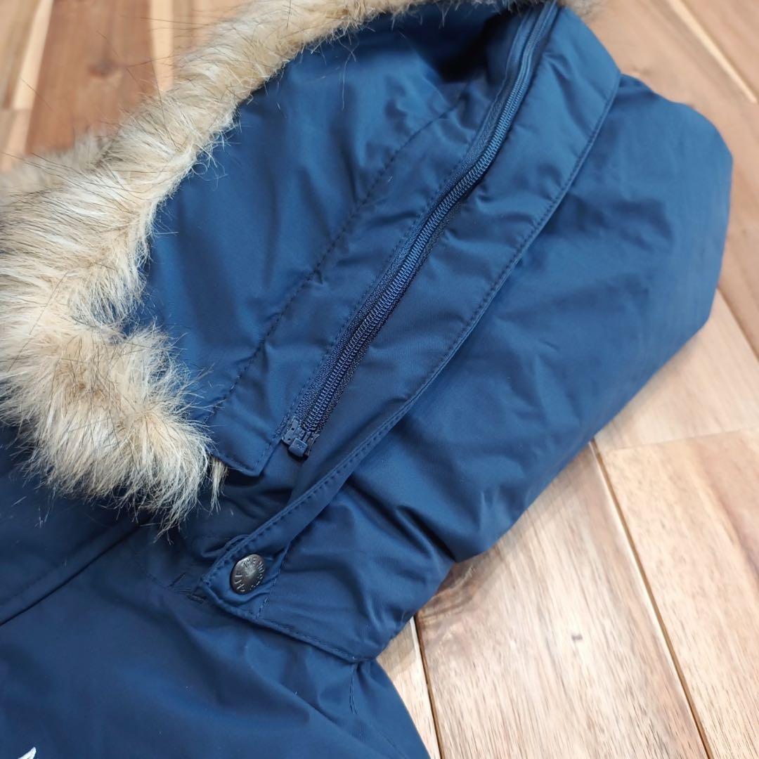 美品　ノースフェイス　ファー　ロング　ダウンジャケット　キッズ150 ネイビー