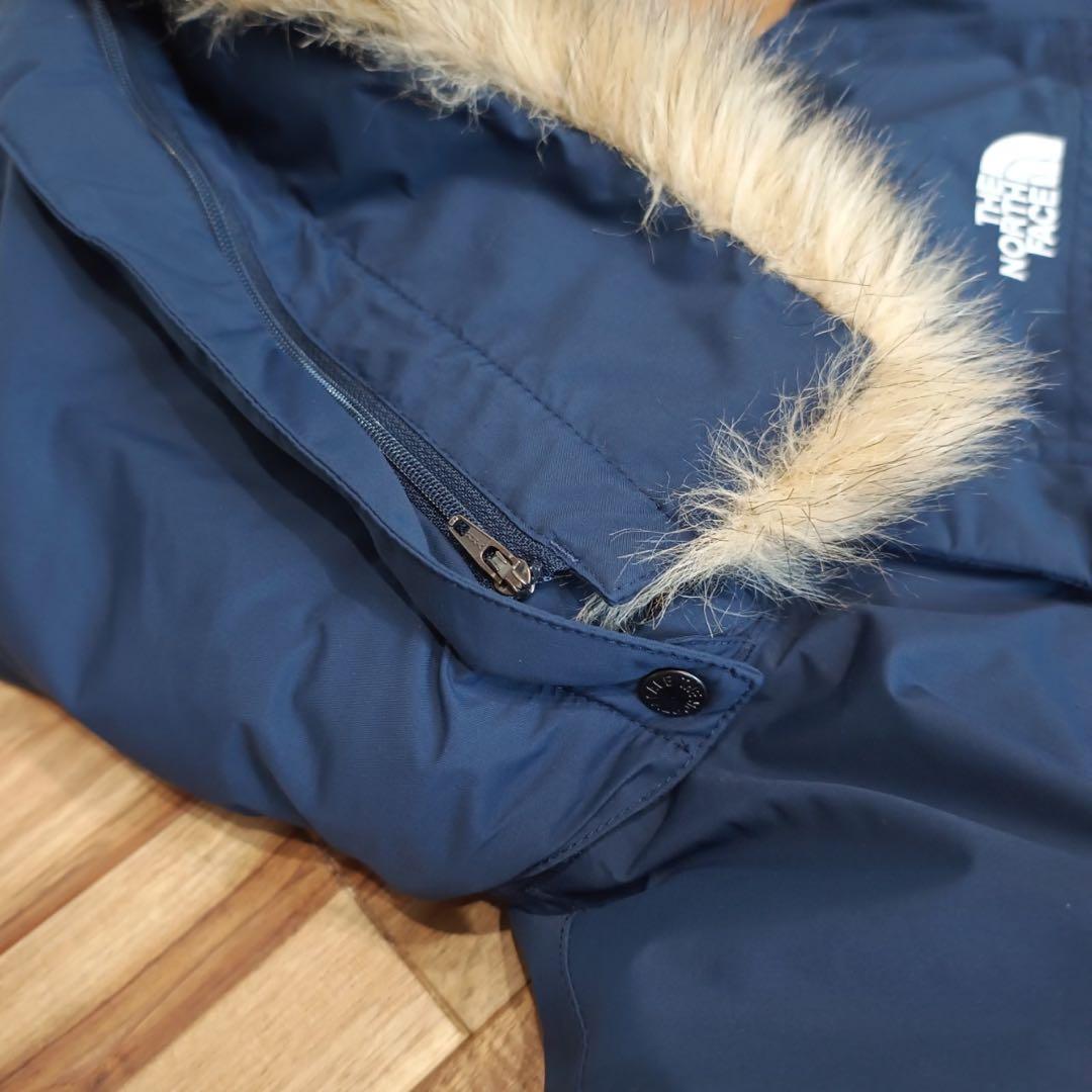 美品　ノースフェイス　ファー　ロング　ダウンジャケット　キッズ150 ネイビー