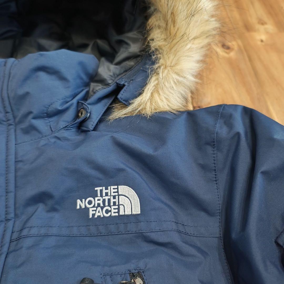 美品　ノースフェイス　ファー　ロング　ダウンジャケット　キッズ150 ネイビー