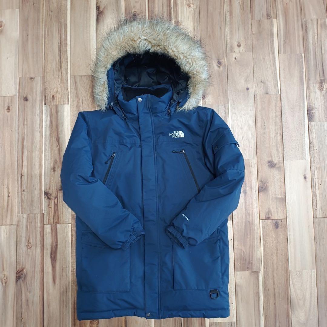 美品　ノースフェイス　ファー　ロング　ダウンジャケット　キッズ150 ネイビー
