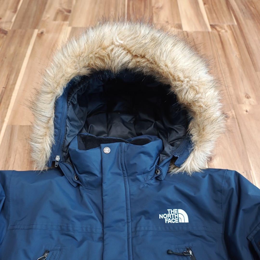 美品　ノースフェイス　ファー　ロング　ダウンジャケット　キッズ150 ネイビー