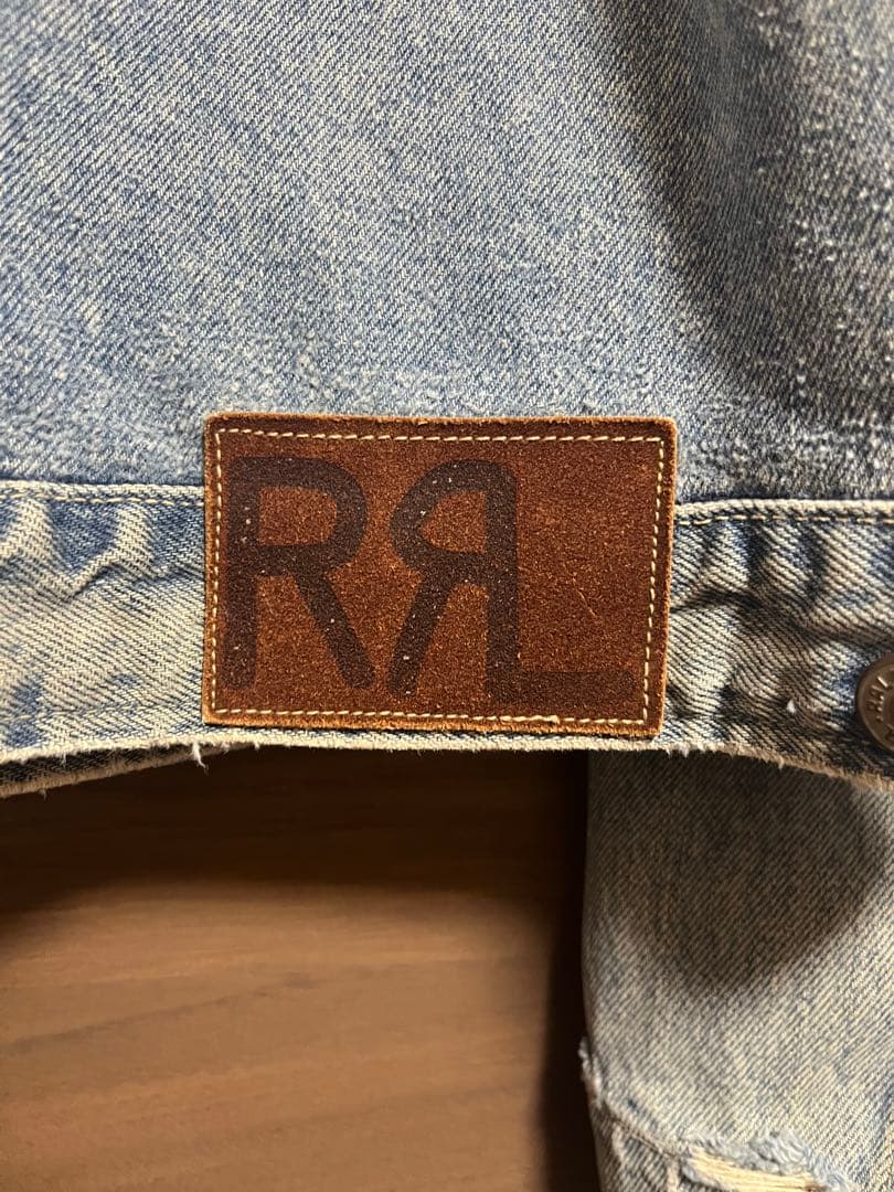 RRL 90s USA製 三ツ星黒タグ 襟コーデュロイ デニムジャケット XL