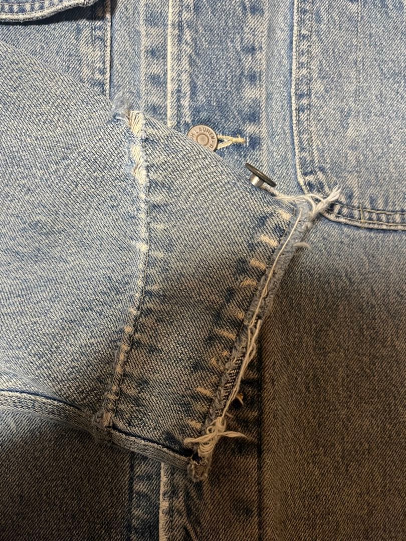 RRL 90s USA製 三ツ星黒タグ 襟コーデュロイ デニムジャケット XL