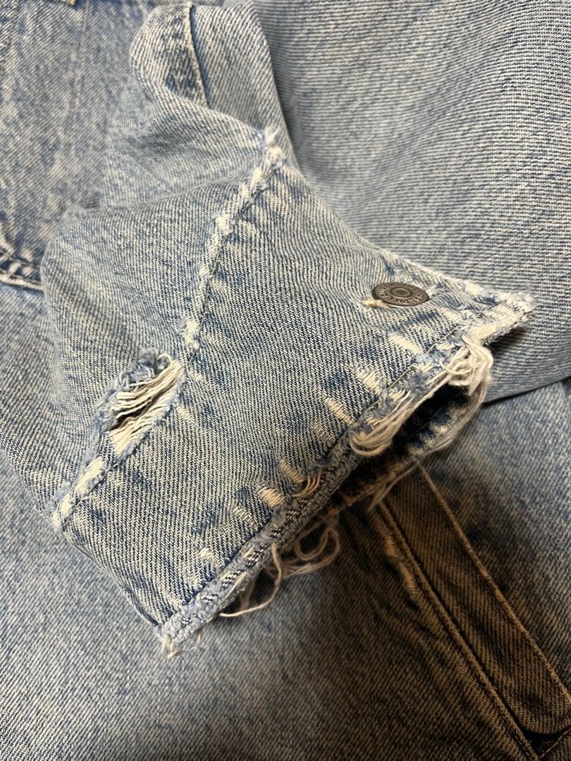 RRL 90s USA製 三ツ星黒タグ 襟コーデュロイ デニムジャケット XL