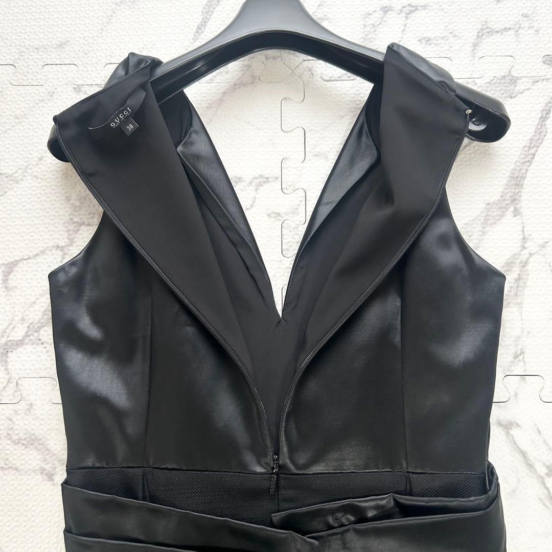 美品♡ グッチ シルク100% ワンピース フォーマル 切替 38 美シルエット