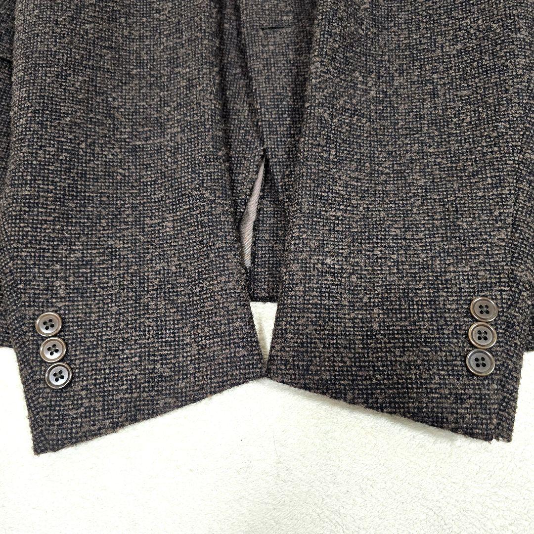 極美品 ジェイプレス テーラードジャケット アルパカ ツイード ブラウン L