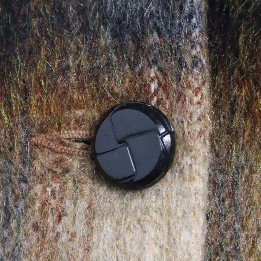 special 60s モヘア オンブレチェック ショール ギャングコート